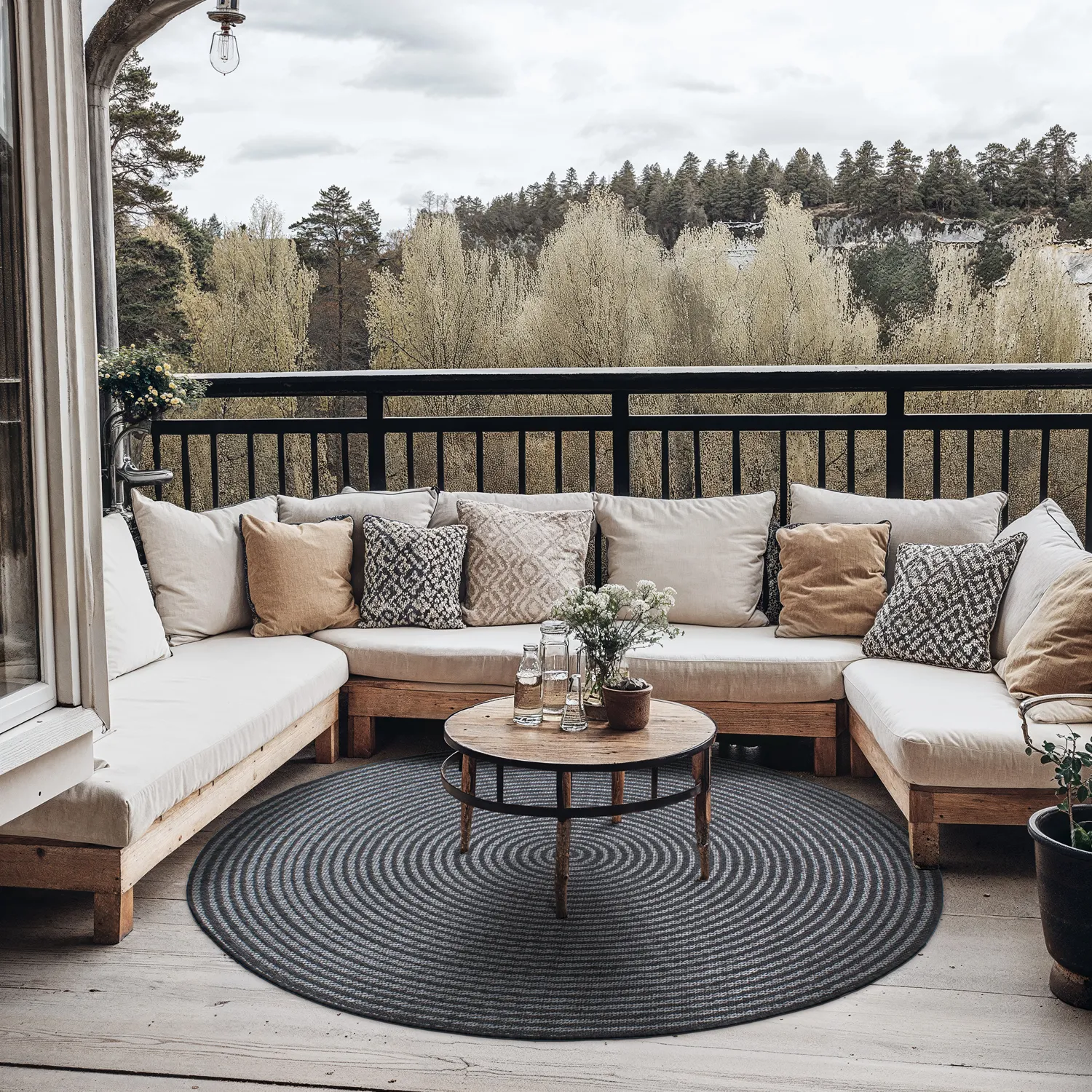 Kruhový koberec - Ferragudo (antracitový)