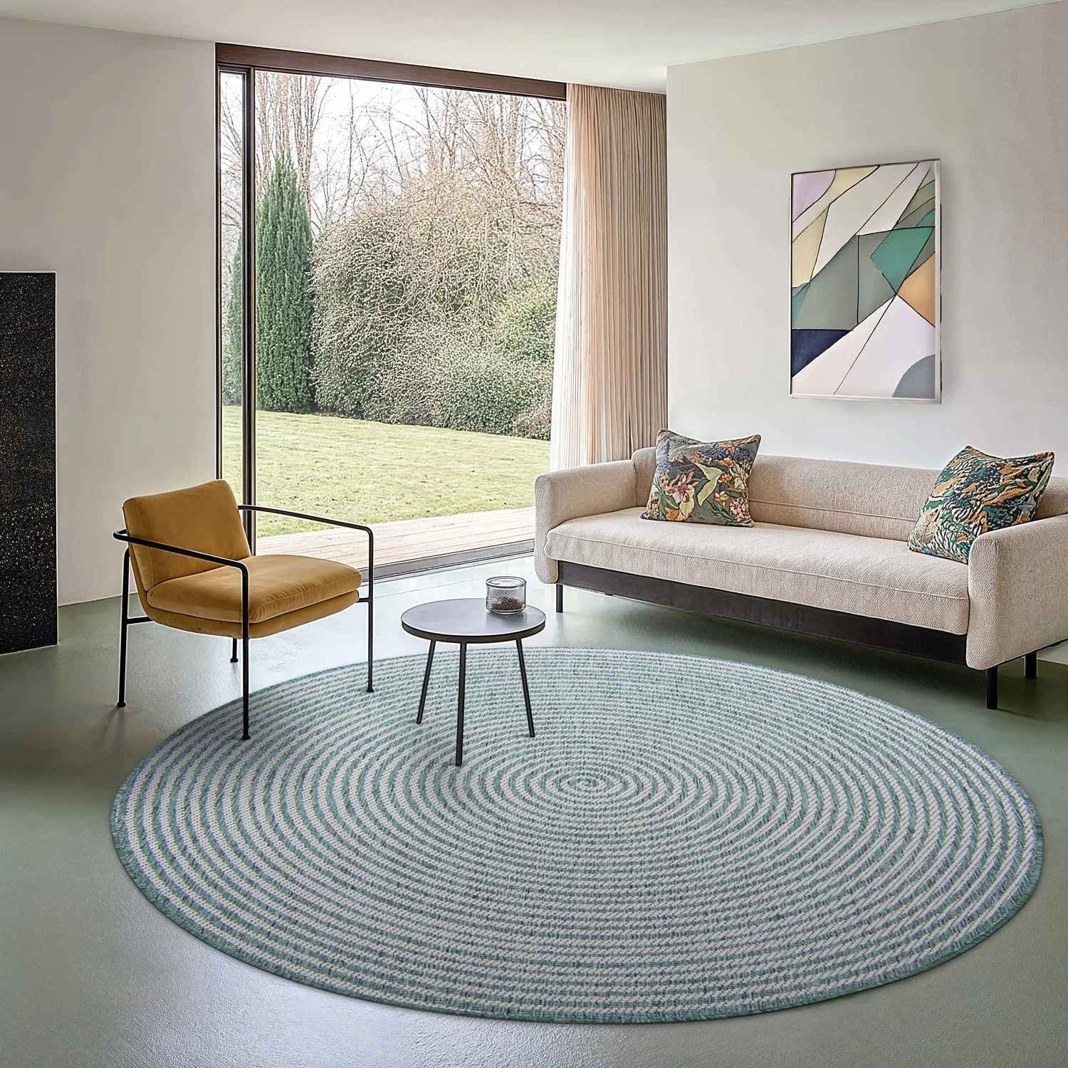 Kruhový koberec - Ferragudo (zelený)