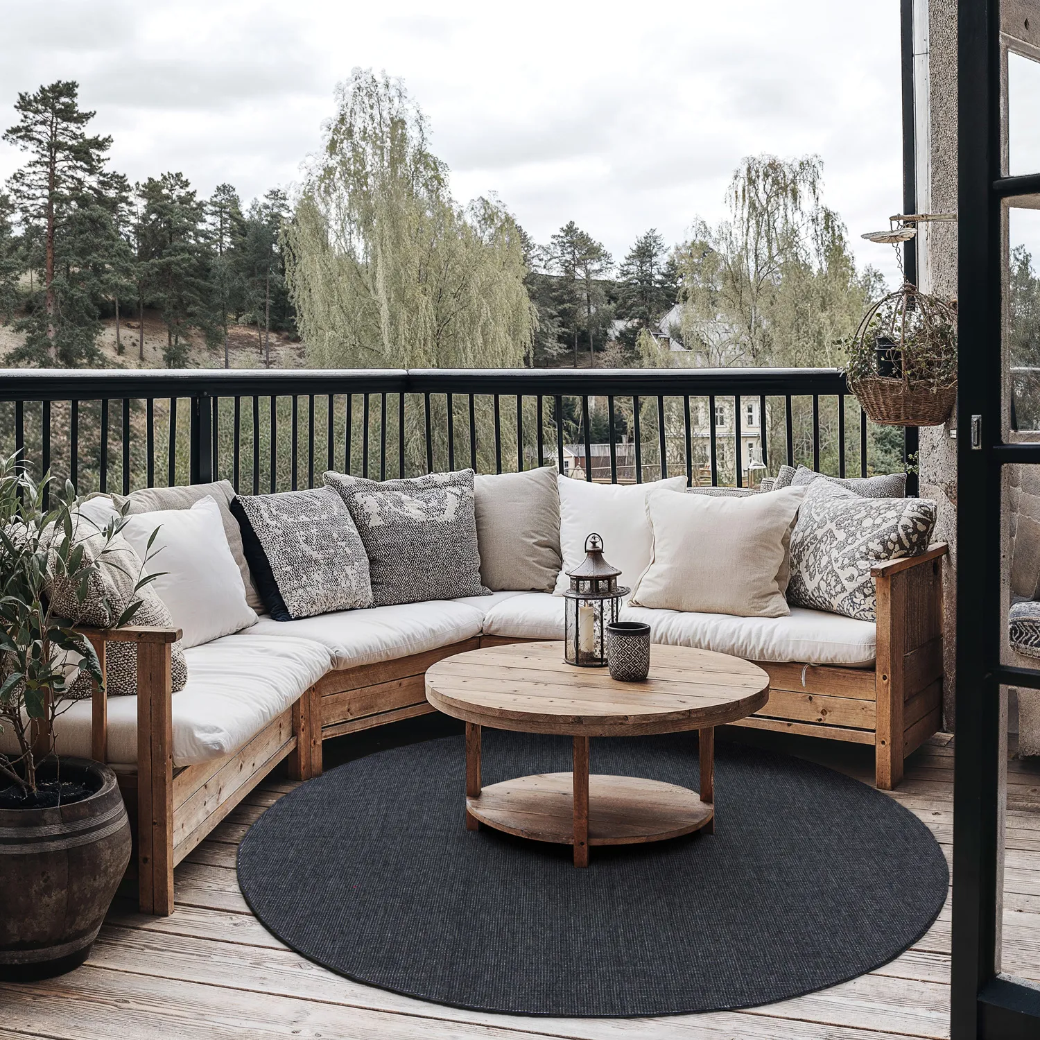 Kruhový koberec - Monsanto (antracit)