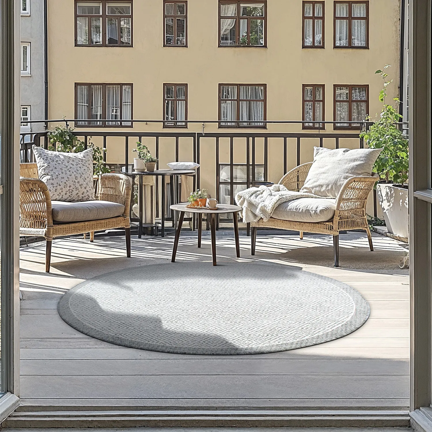 Kruhový koberec - Monsaraz (šedý)