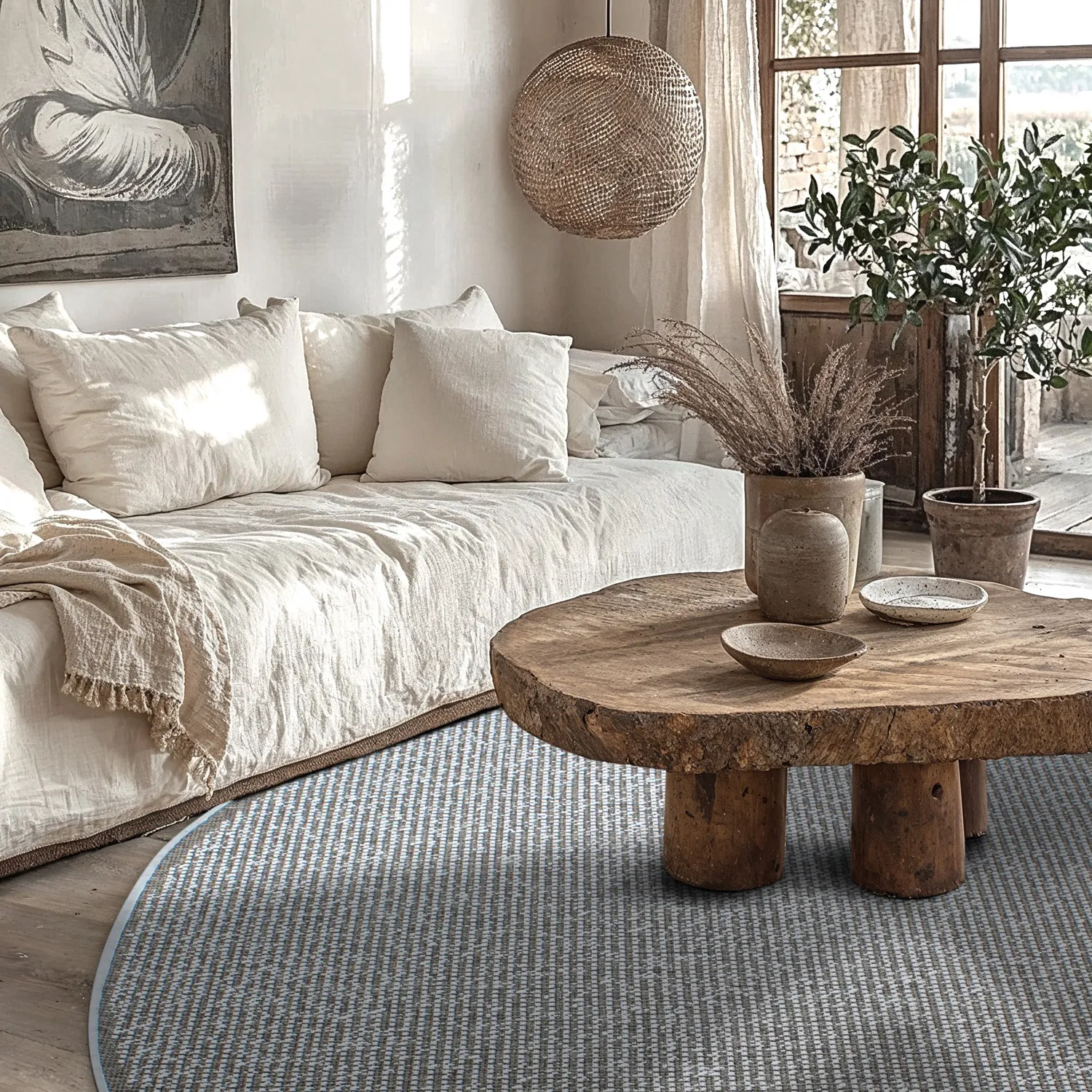 Kruhový koberec - Tromsø (hnedý)