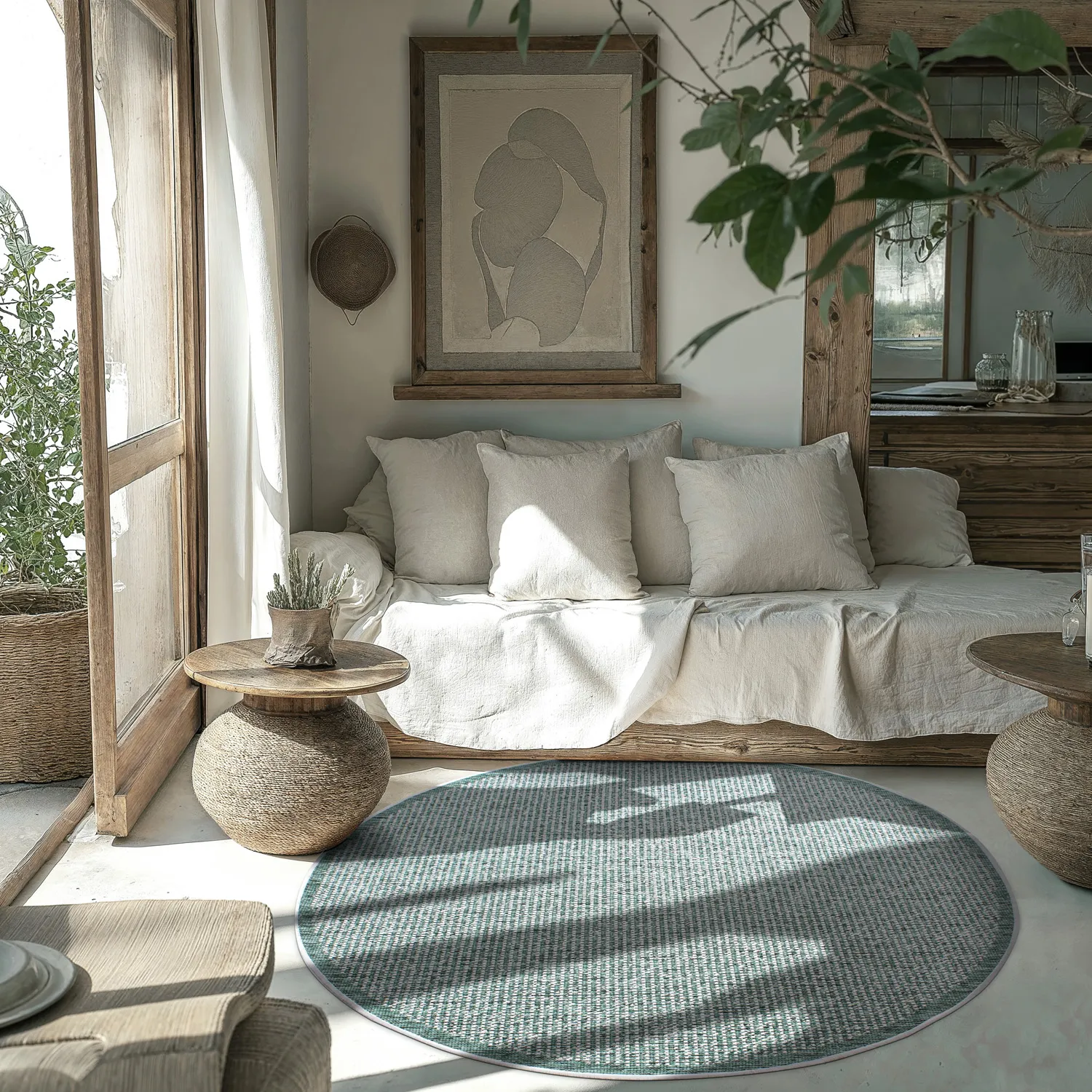 Kruhový koberec - Tromsø (zelený)