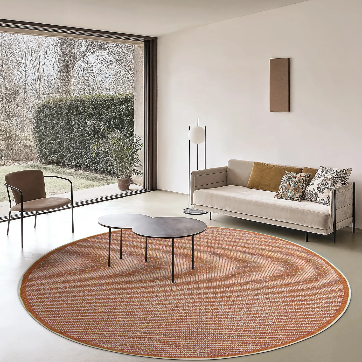 Kruhový koberec - Tromsø (oranžový)