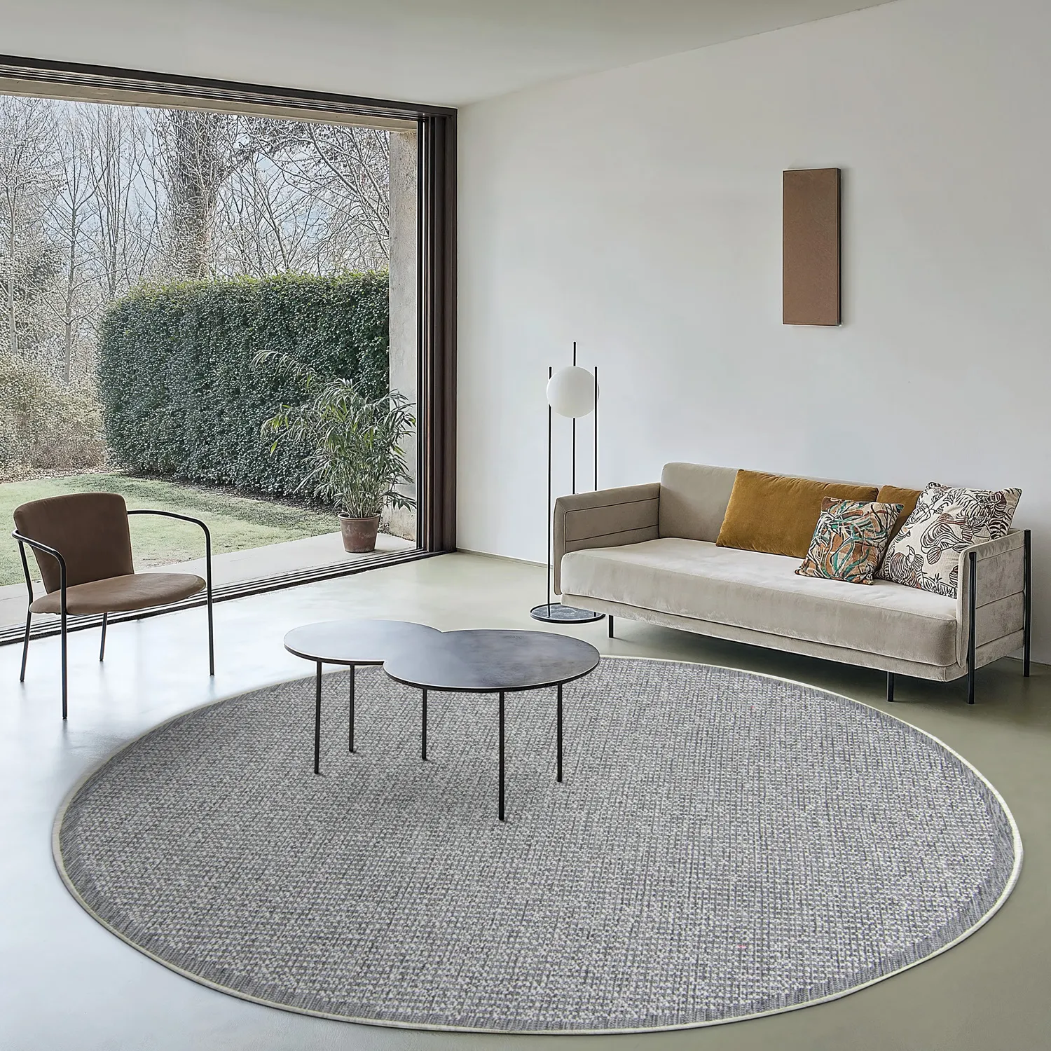 Kruhový koberec - Tromsø (biely)