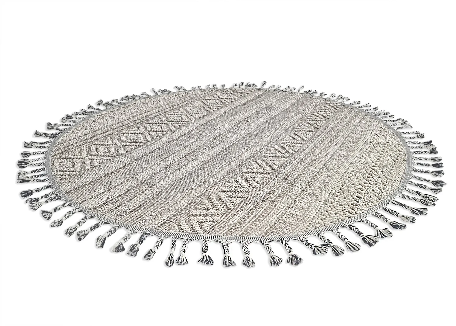 Kruhový koberec - Indoor/Outdoor Athena (šedý)