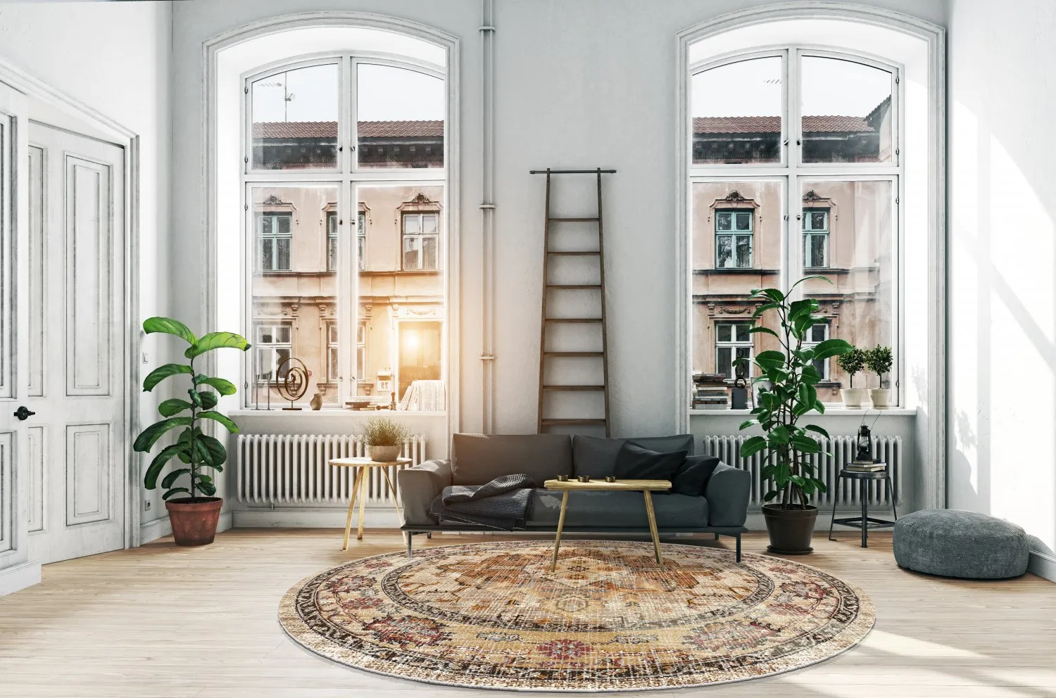 Kruhový koberec - Siliana (béžový)