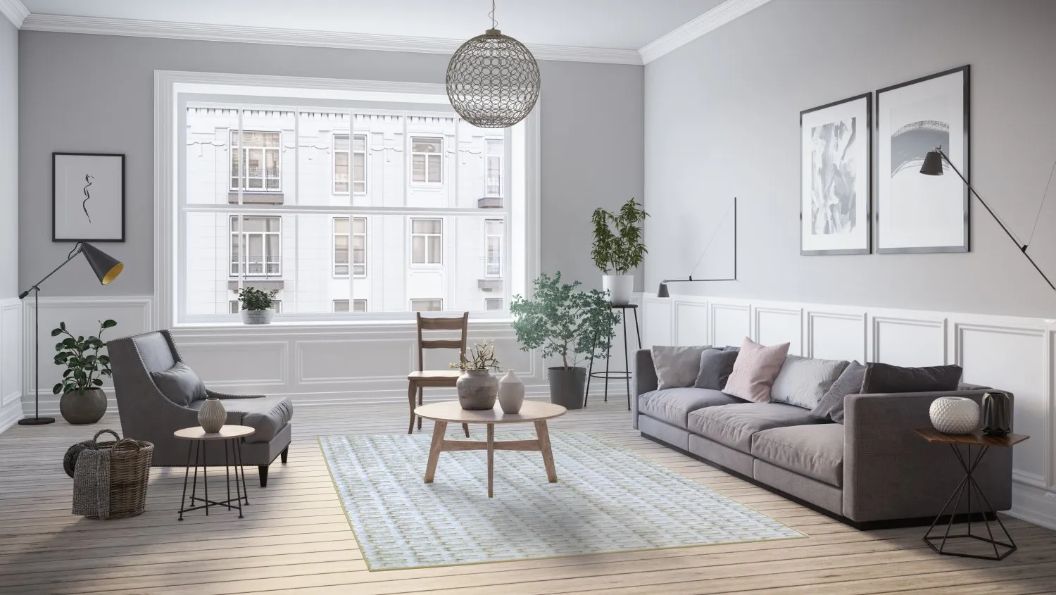 Koberec Wilton - Sevgi (šedý/biely)