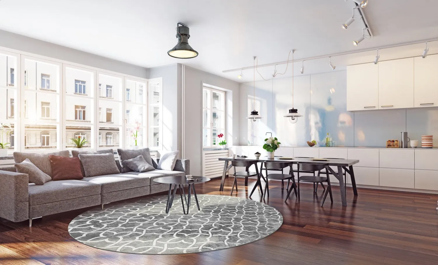 Kruhový koberec - Draham (šedý)