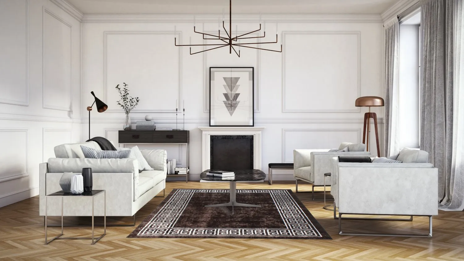 Koberec Wilton - Kuba (čierna/biela)