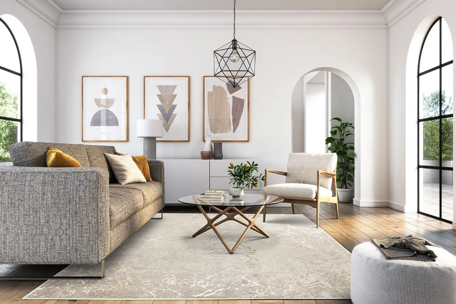 Koberec Wilton - Zaria (svetlohnedá/zlatá)