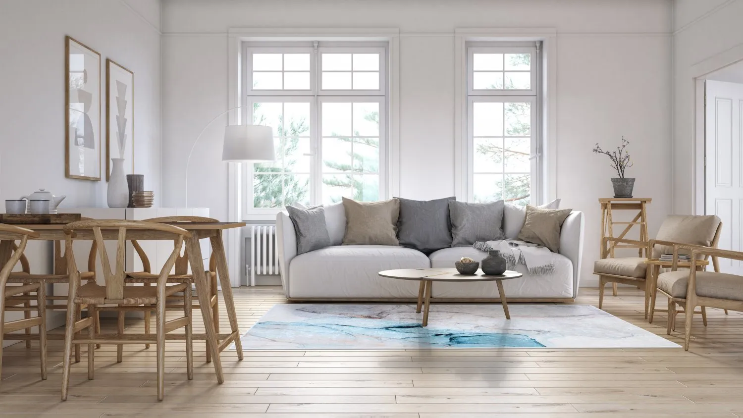 Koberec Wilton - Koloa (modrá)