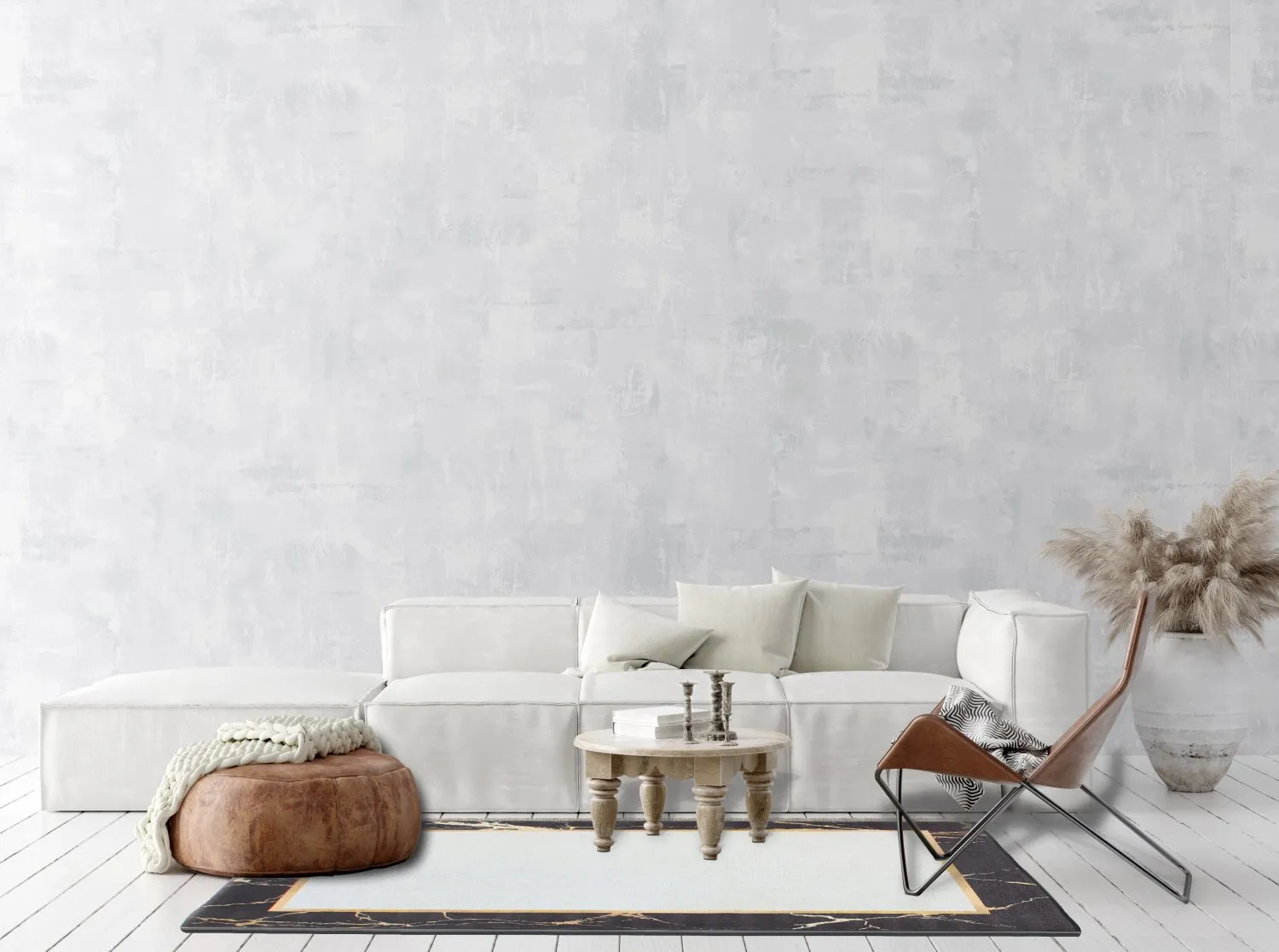 Koberec Wilton - Cerasia (čierna/biela/zlatá)