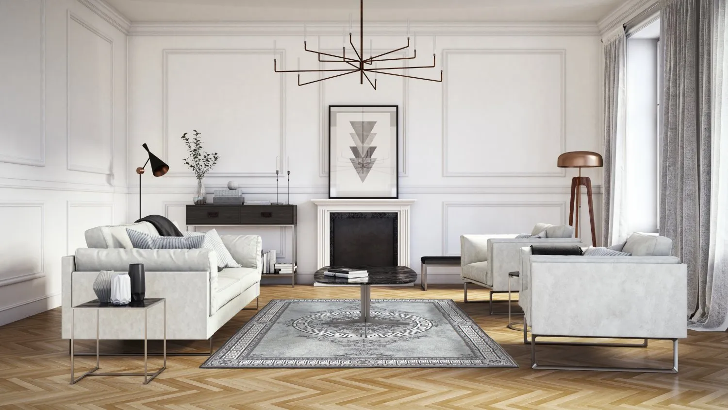 Koberec Wilton - Amer (čierna/biela)