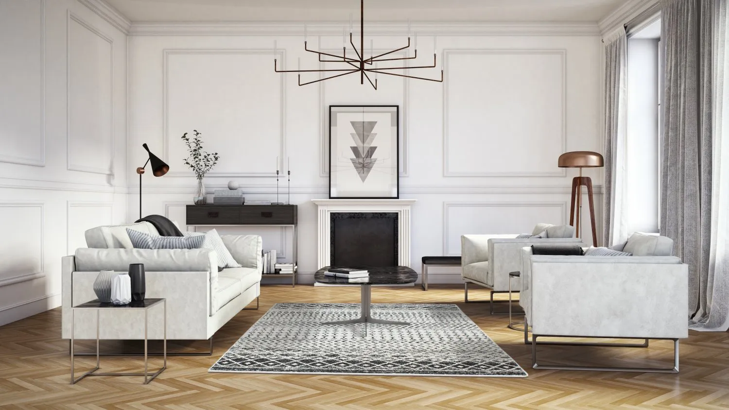 Koberec Wilton - Ovada (čierny/biely)