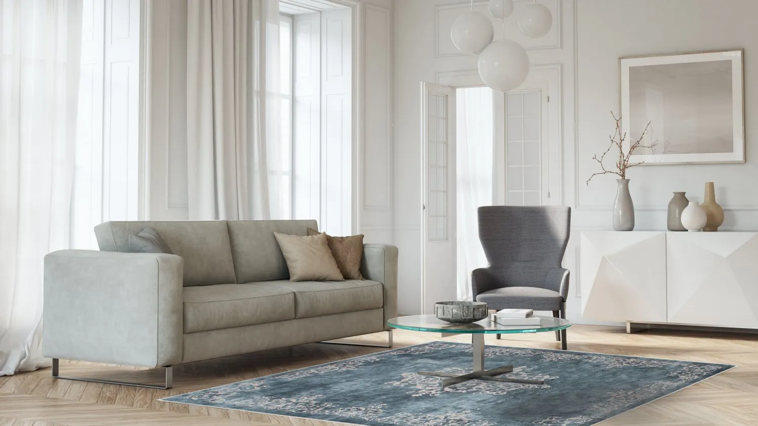 Koberec Wilton - Santi (modrá/bežová)