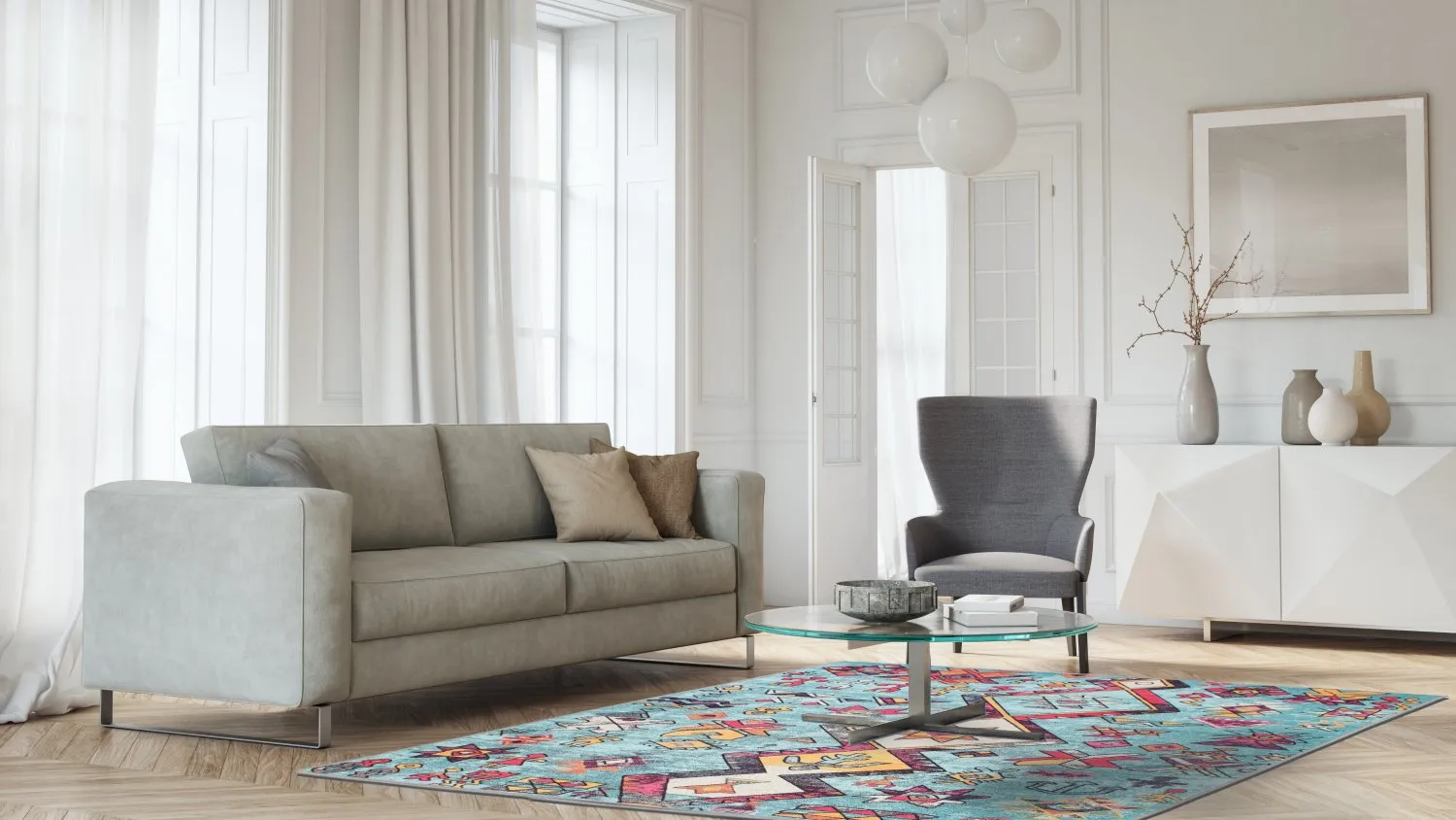 Koberec Wilton - Misare (modrý/multicolor)