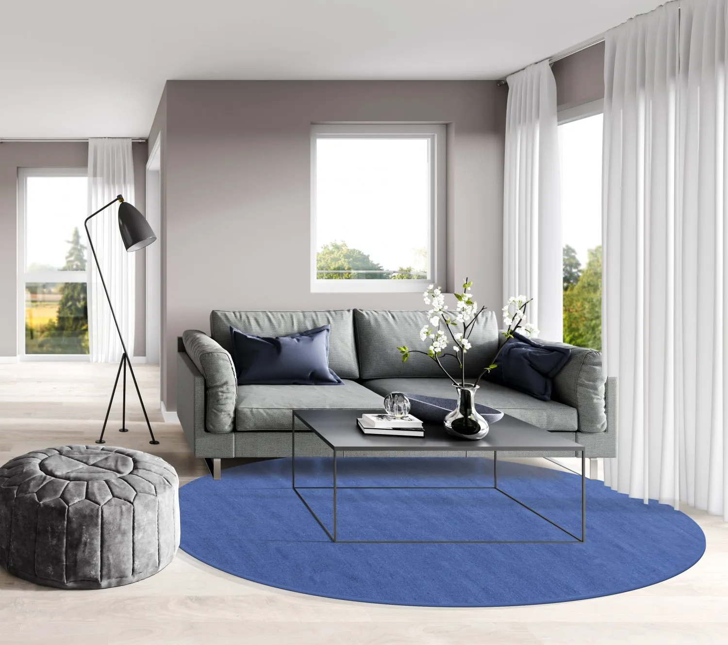 Kruhový koberec - Hamilton (Classic Blue)