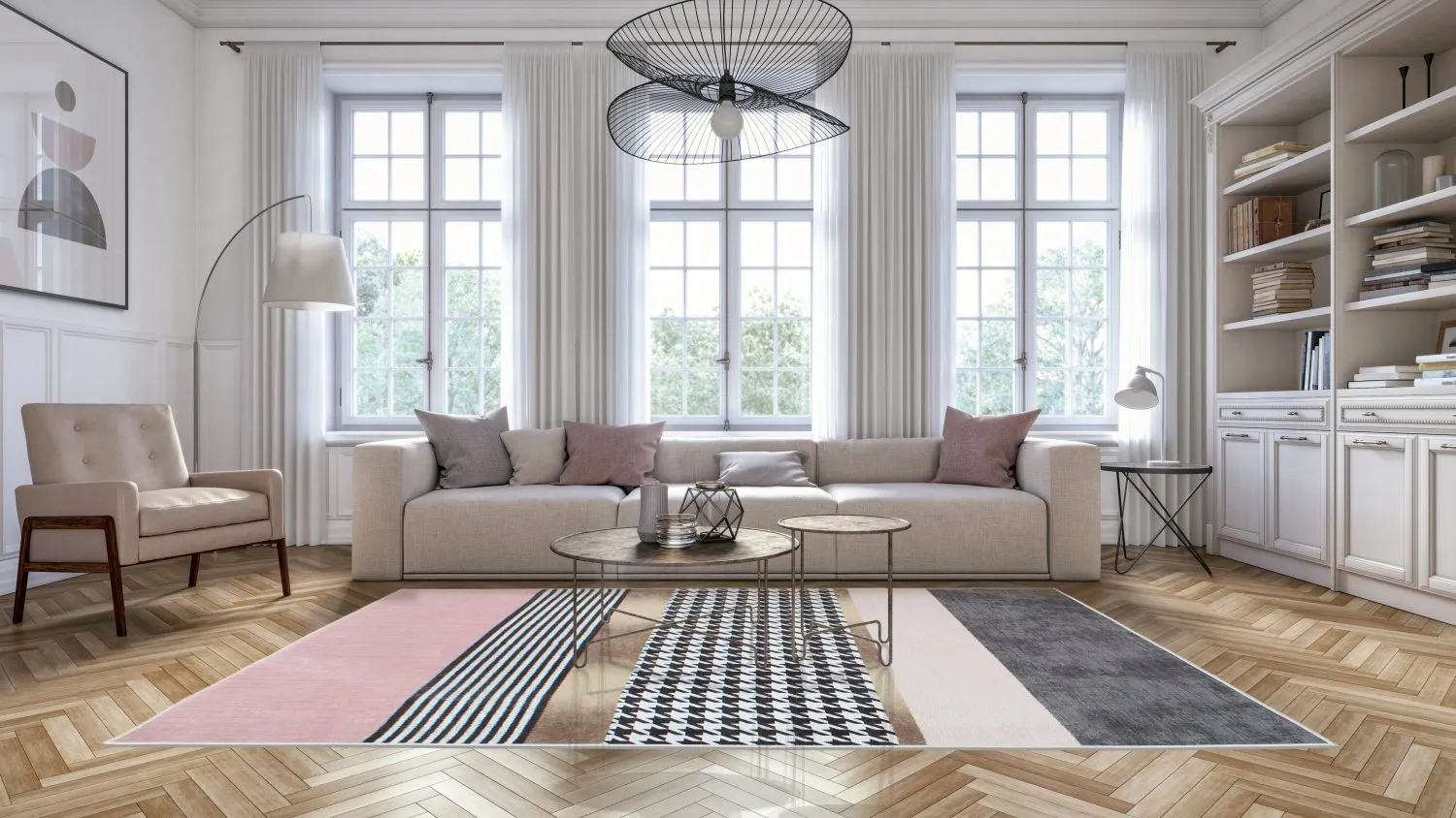 Koberec Wilton - Esme (ružový/multicolor)