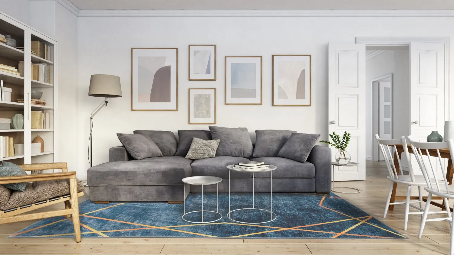 Koberec Wilton - Zaros (modrý/zlatý)