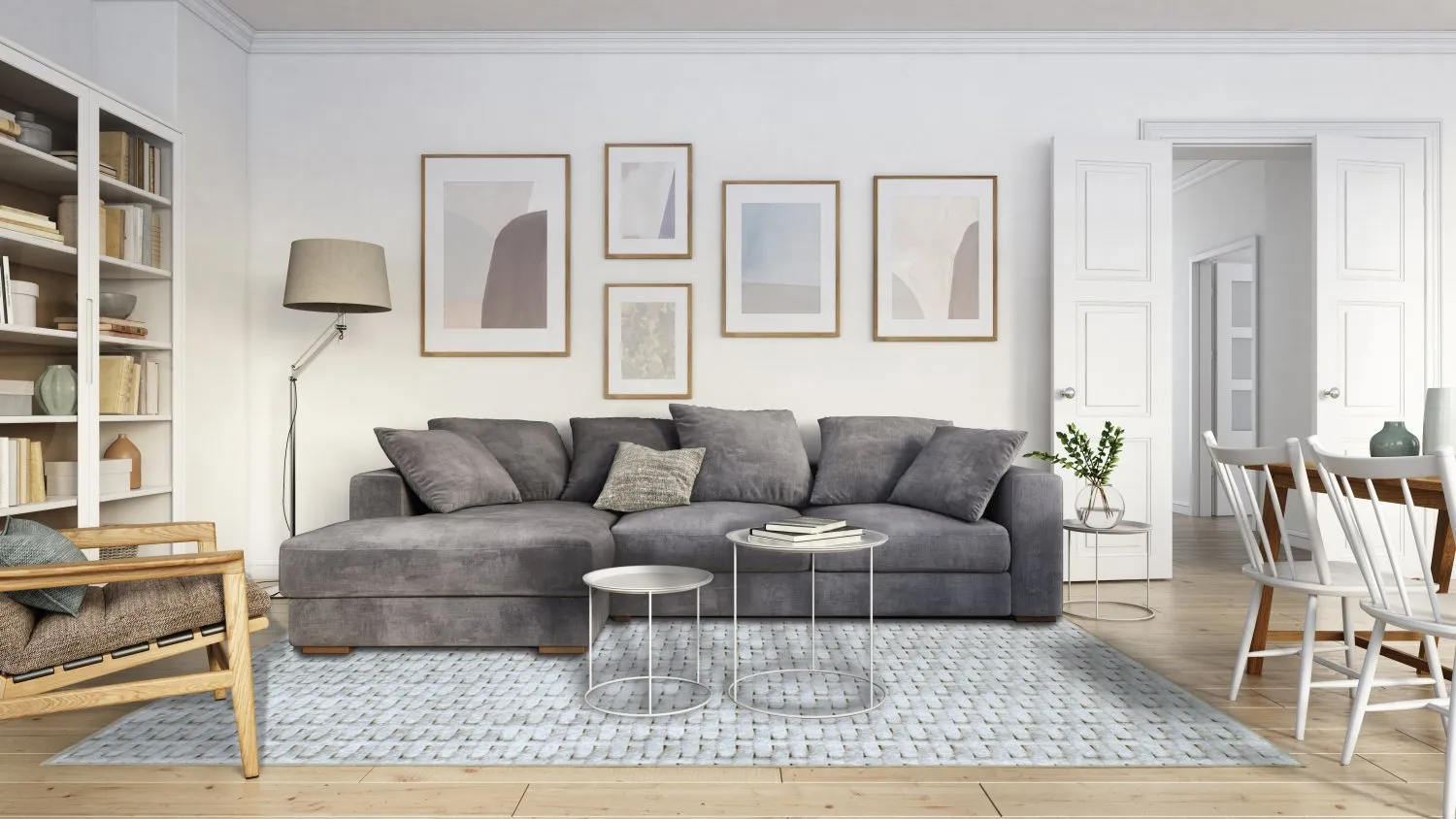 Koberec Wilton - Sevgi (šedý/biely)