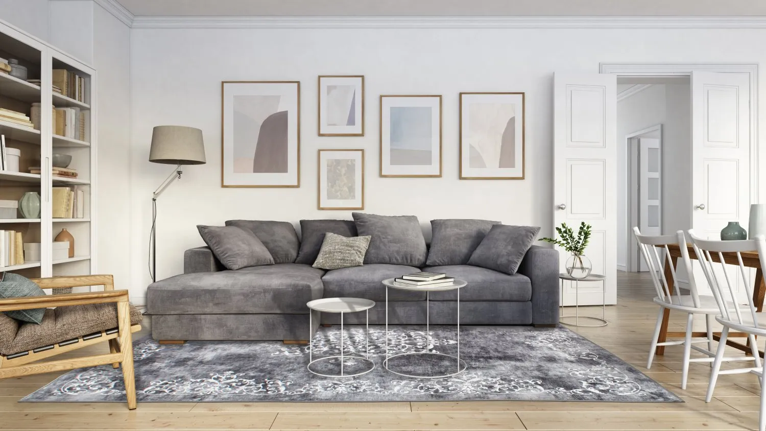 Koberec Wilton - Santi (tmavošedá/biela)