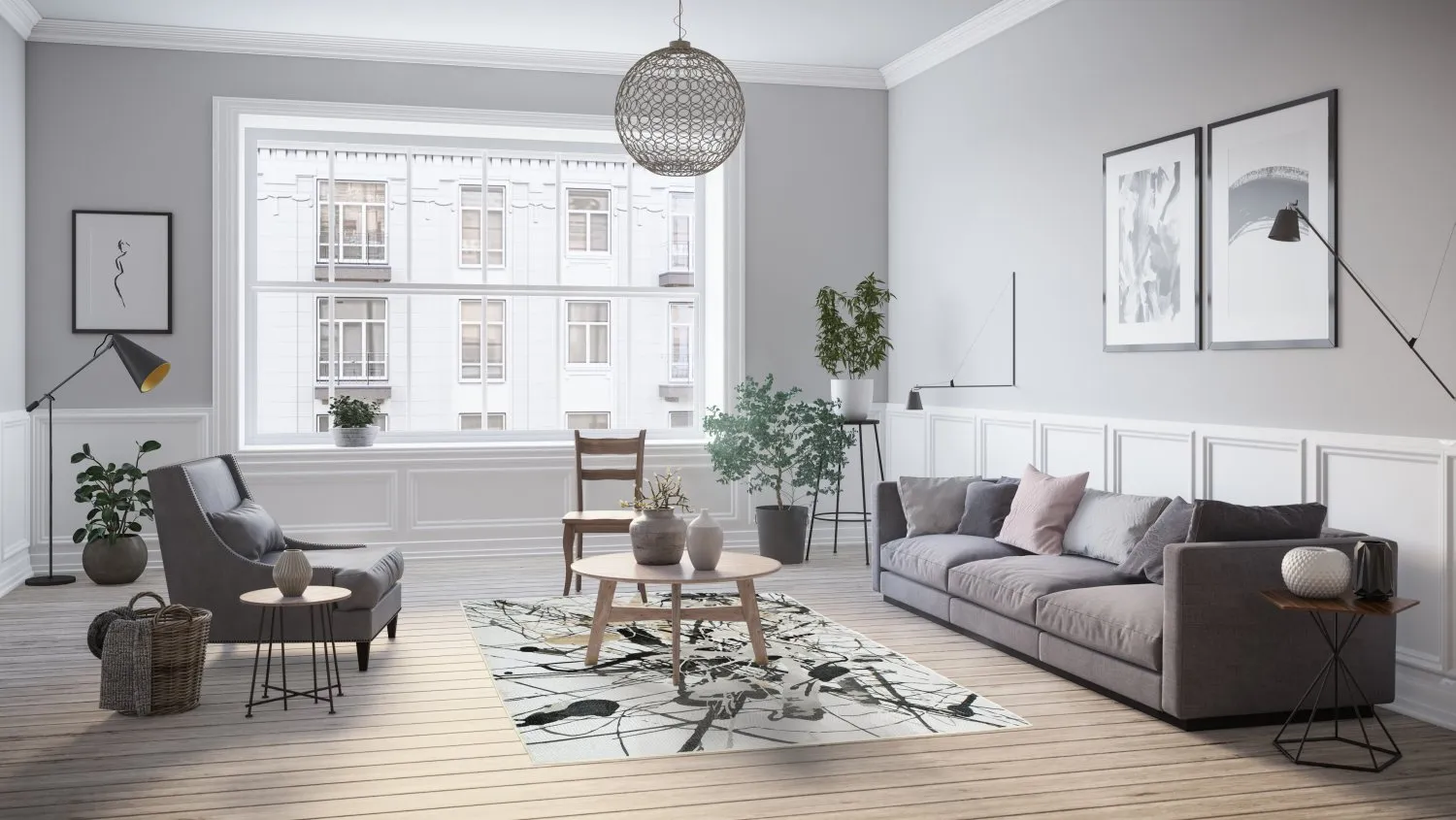 Koberec Wilton - Lawrance (šedá/biela)