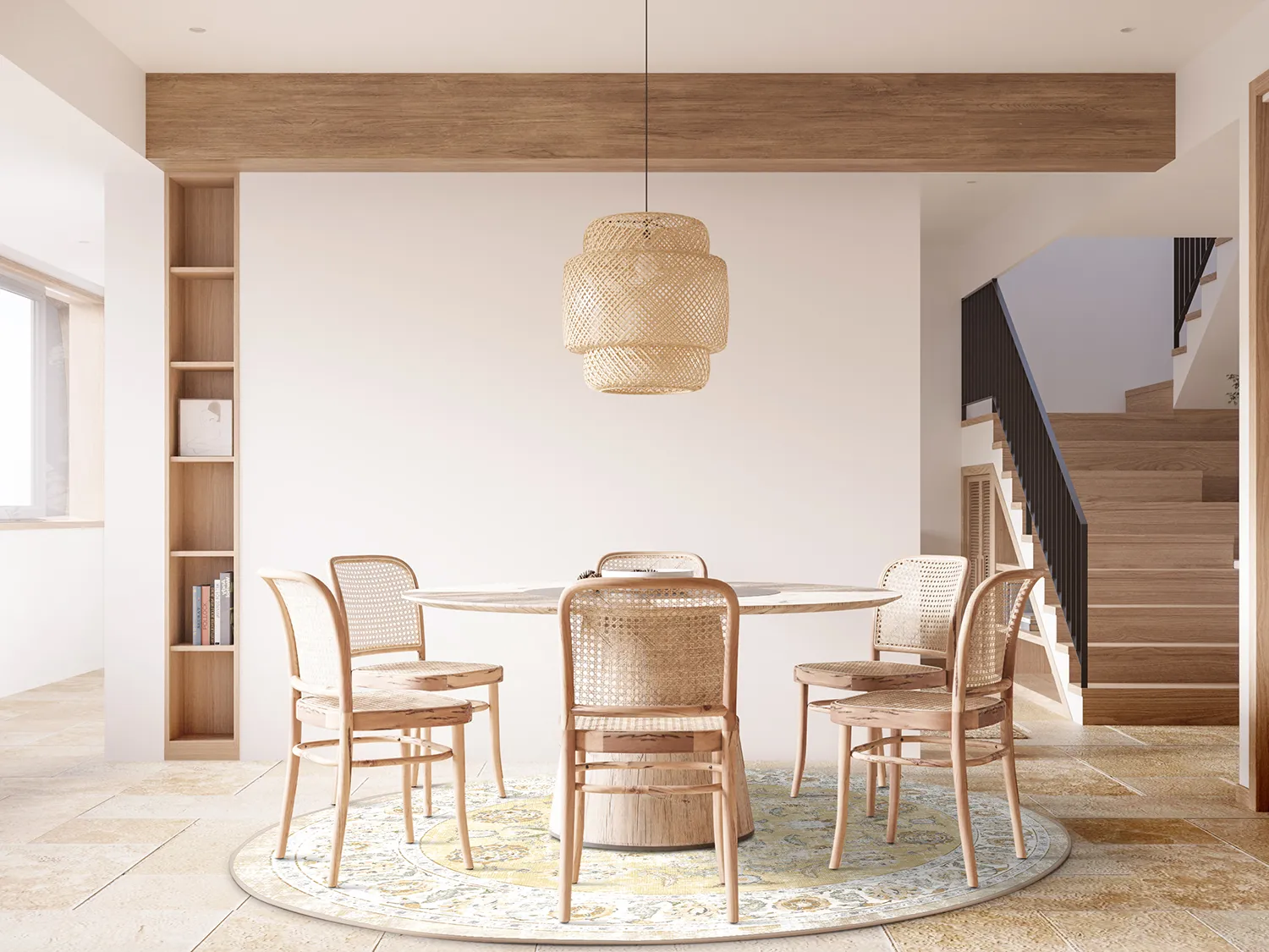 Kruhový koberec - Adeleine (okrový)