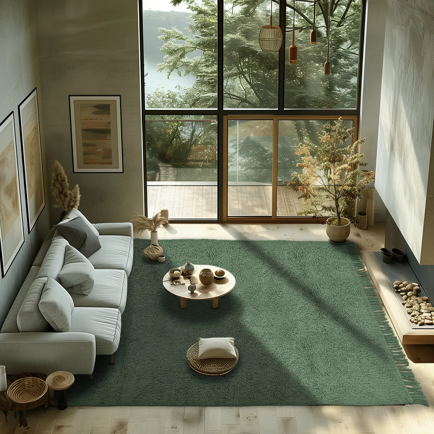 Koberce s dlhým vlasom - Alba Natural Cotton Shaggy (zelená)