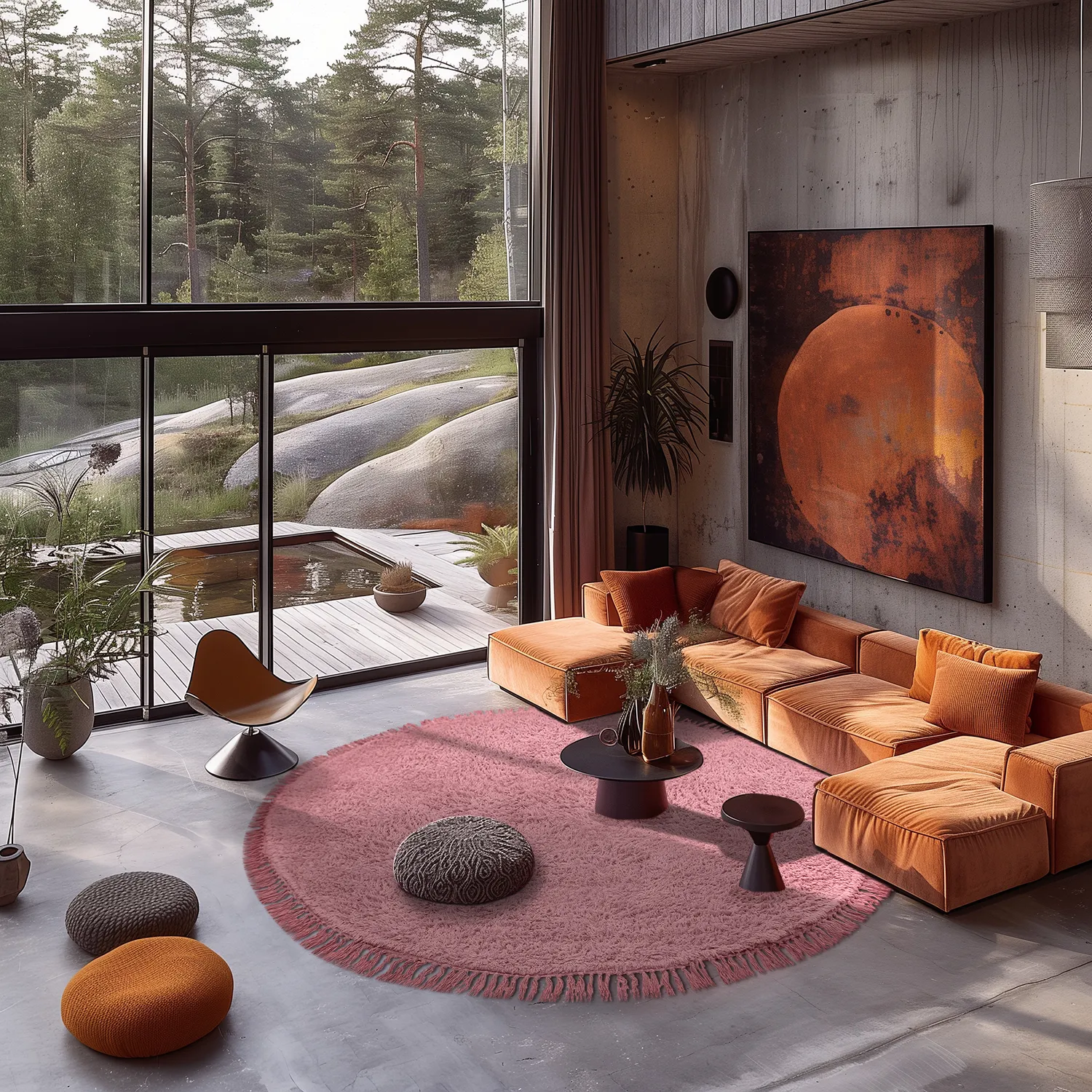 Kolo koberce - Alba Natural Cotton Shaggy (ružová)