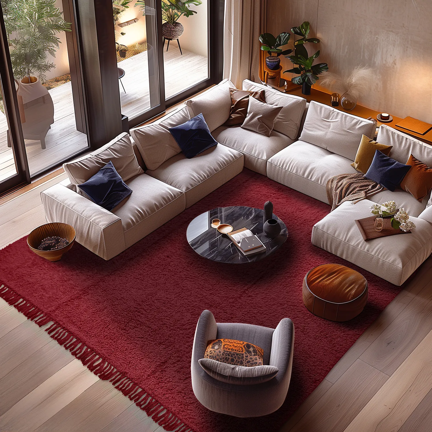 Koberce s dlhým vlasom - Alba Natural Cotton Shaggy (bordó)