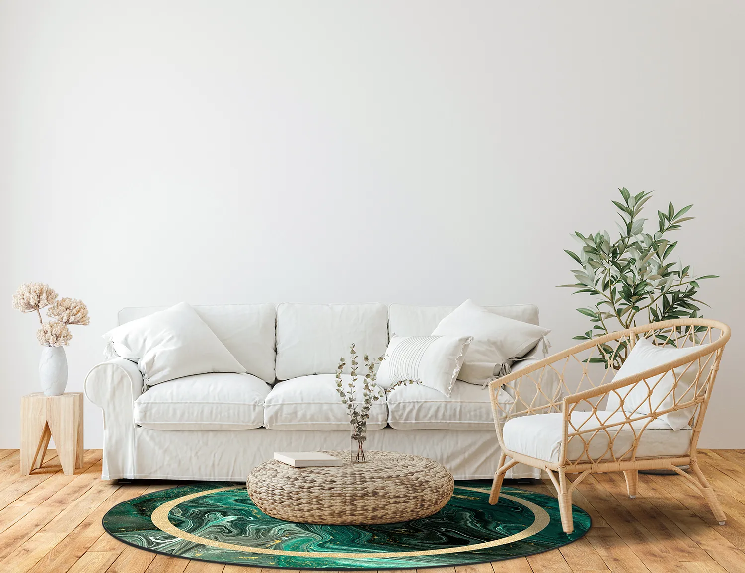 Kruhový koberec - Amelia (zelený)