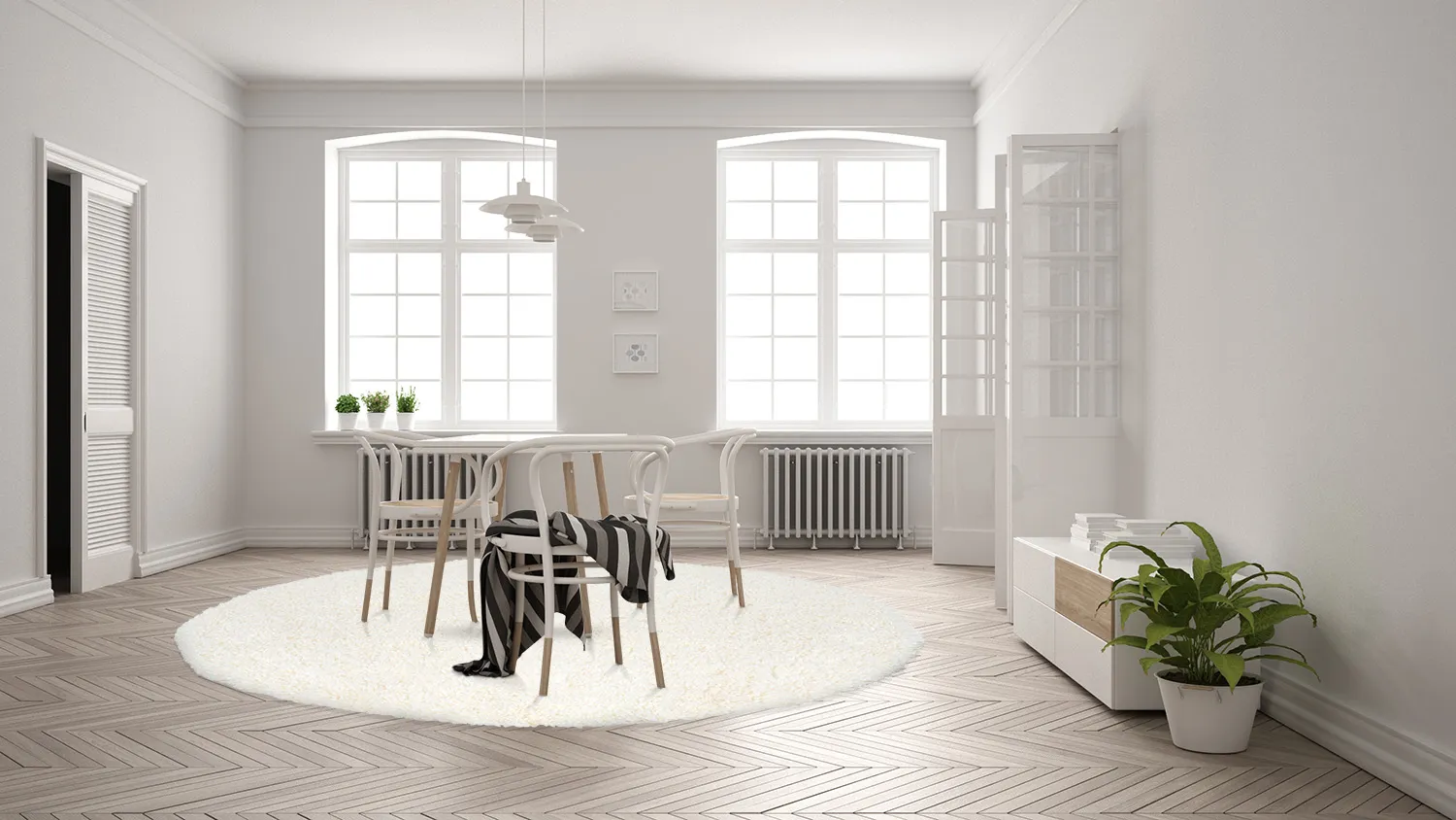 Koberce okrúhle - Antuco (biele)