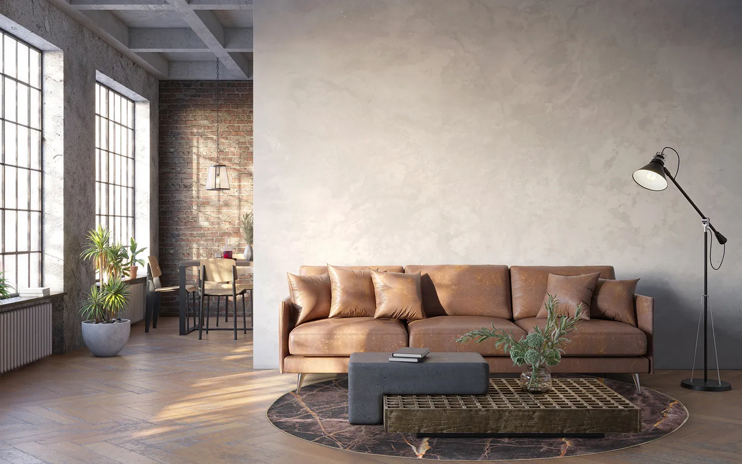 Kruhový koberec - Aris (čierny/zlatý)