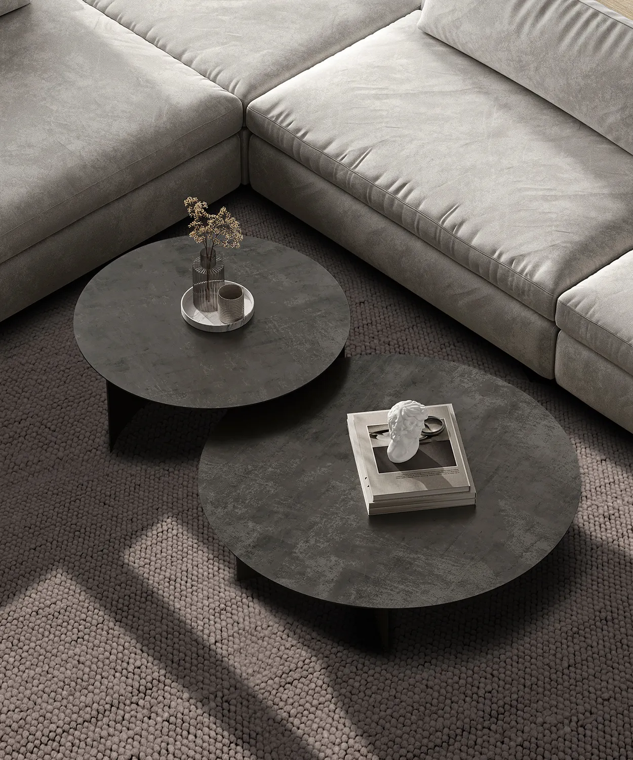 Kruhový koberec - Avafors Wool Bubble (hnedý)