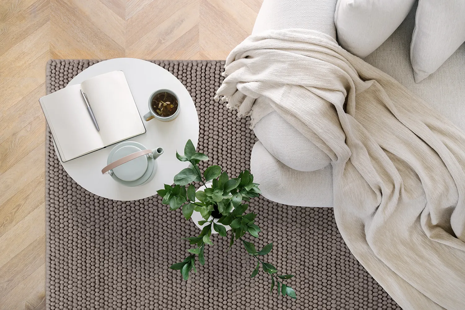 Vlnitý koberec - Avafors Wool Bubble (hnedá)