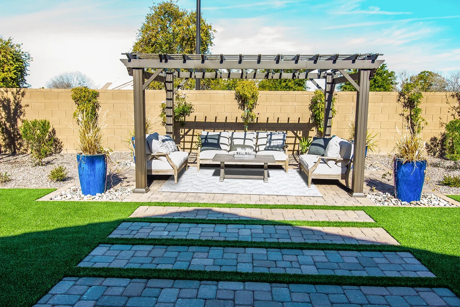 Koberec na interiér a exteriér - Beau (modrý)