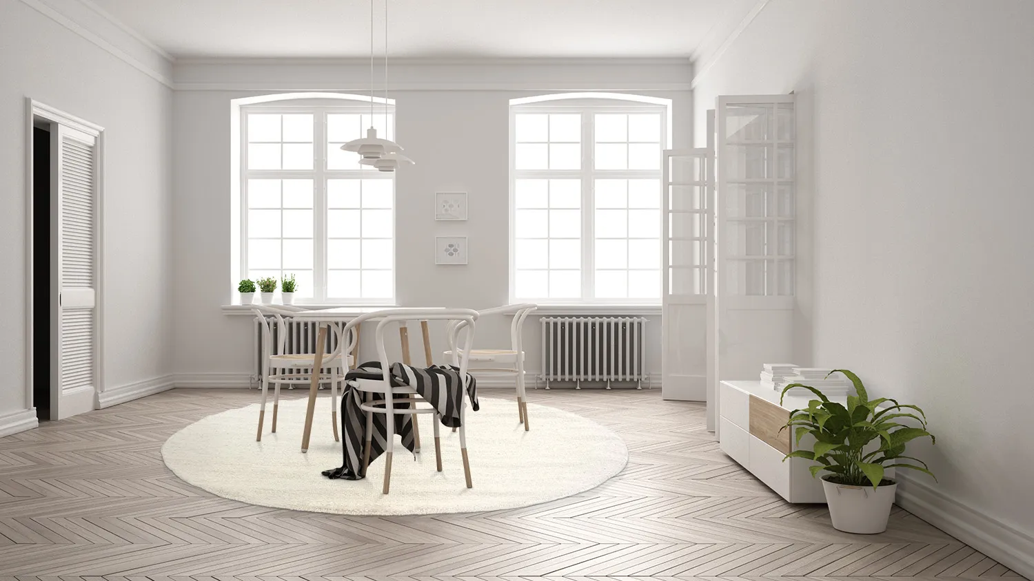 Kruhový koberec - Bibury (krémový)