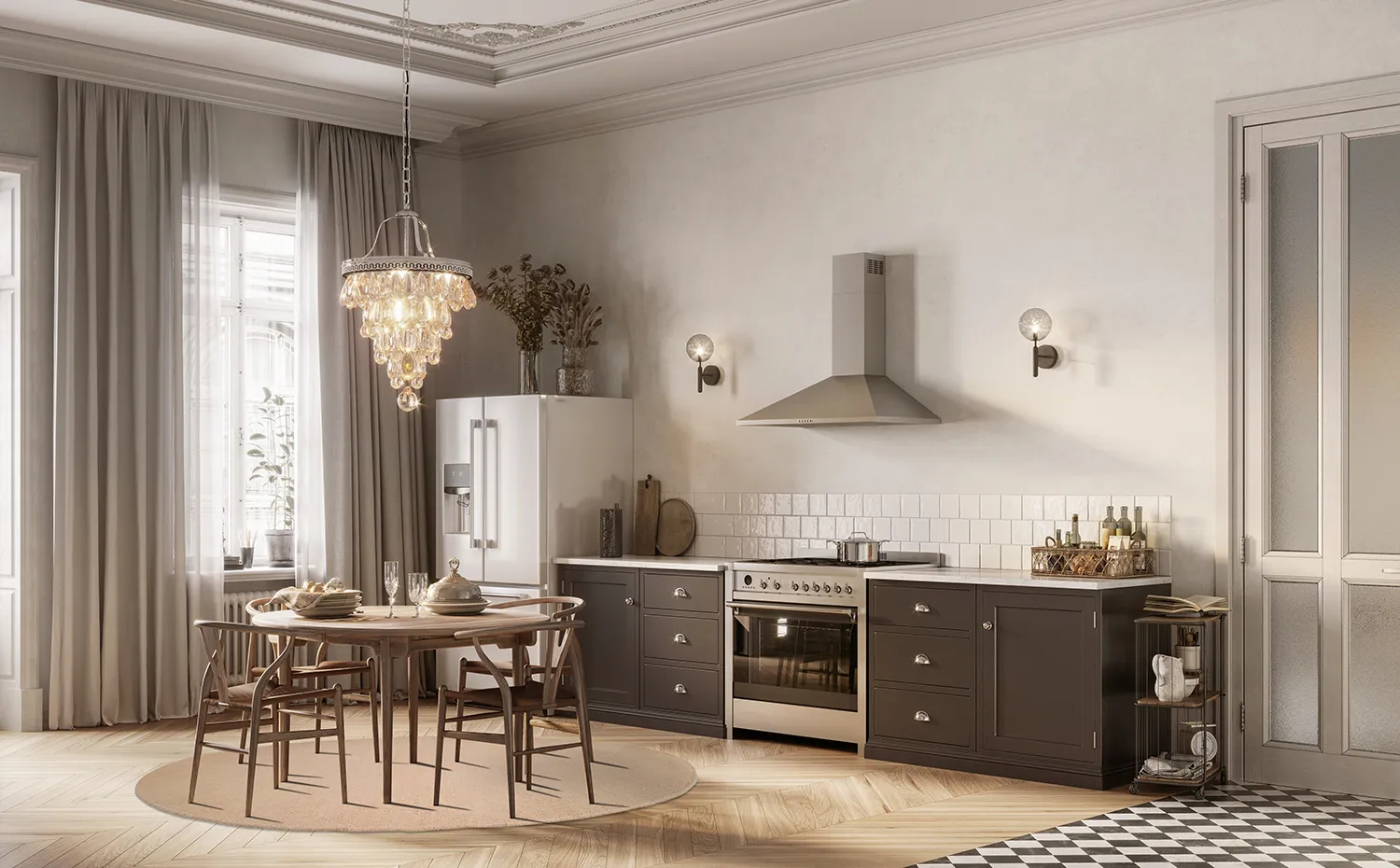 Kruhový bavlnený koberec - Billie (béžový)