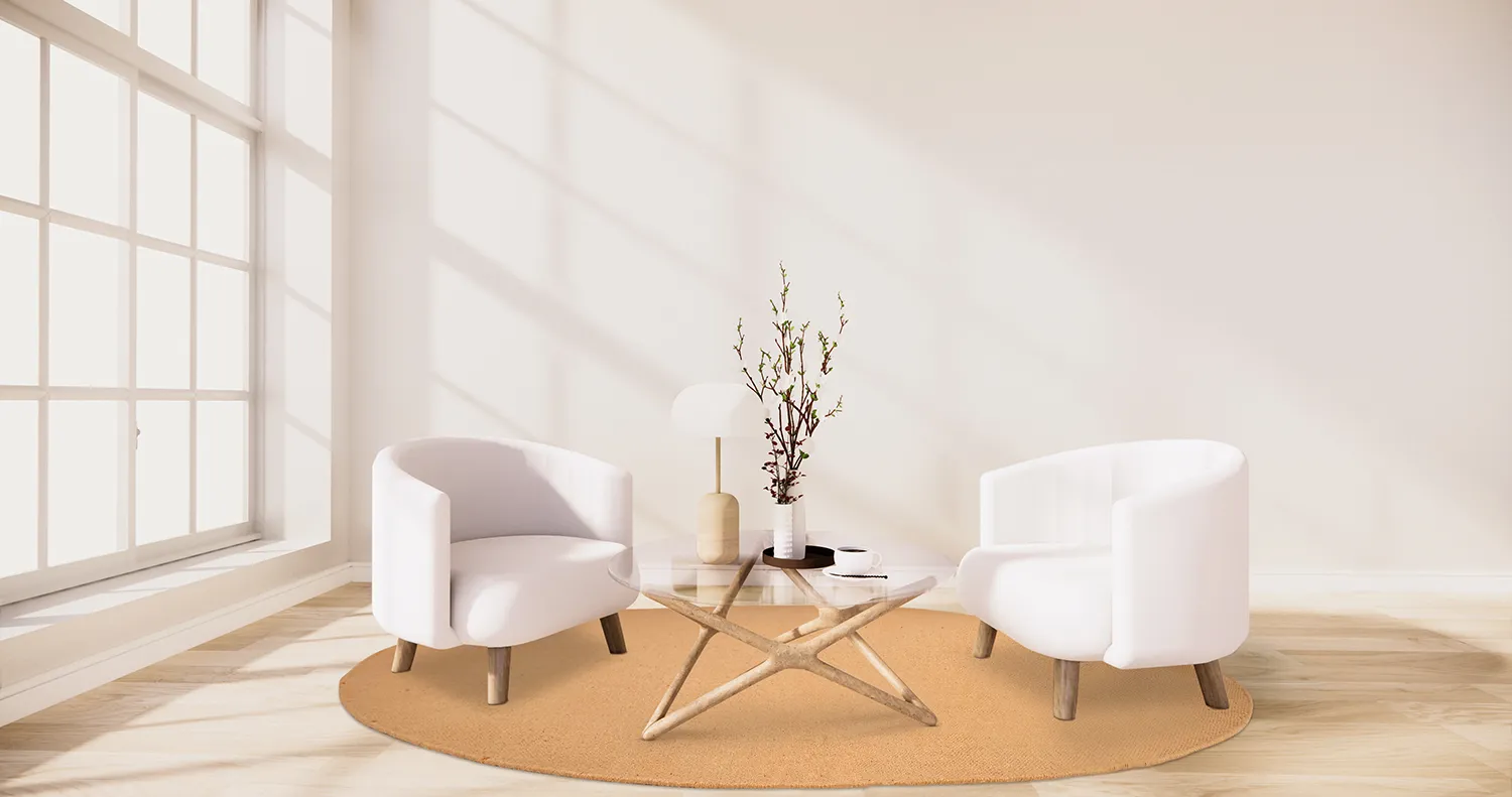 Kruhová bavlnená rohož - Billie (oranžová)