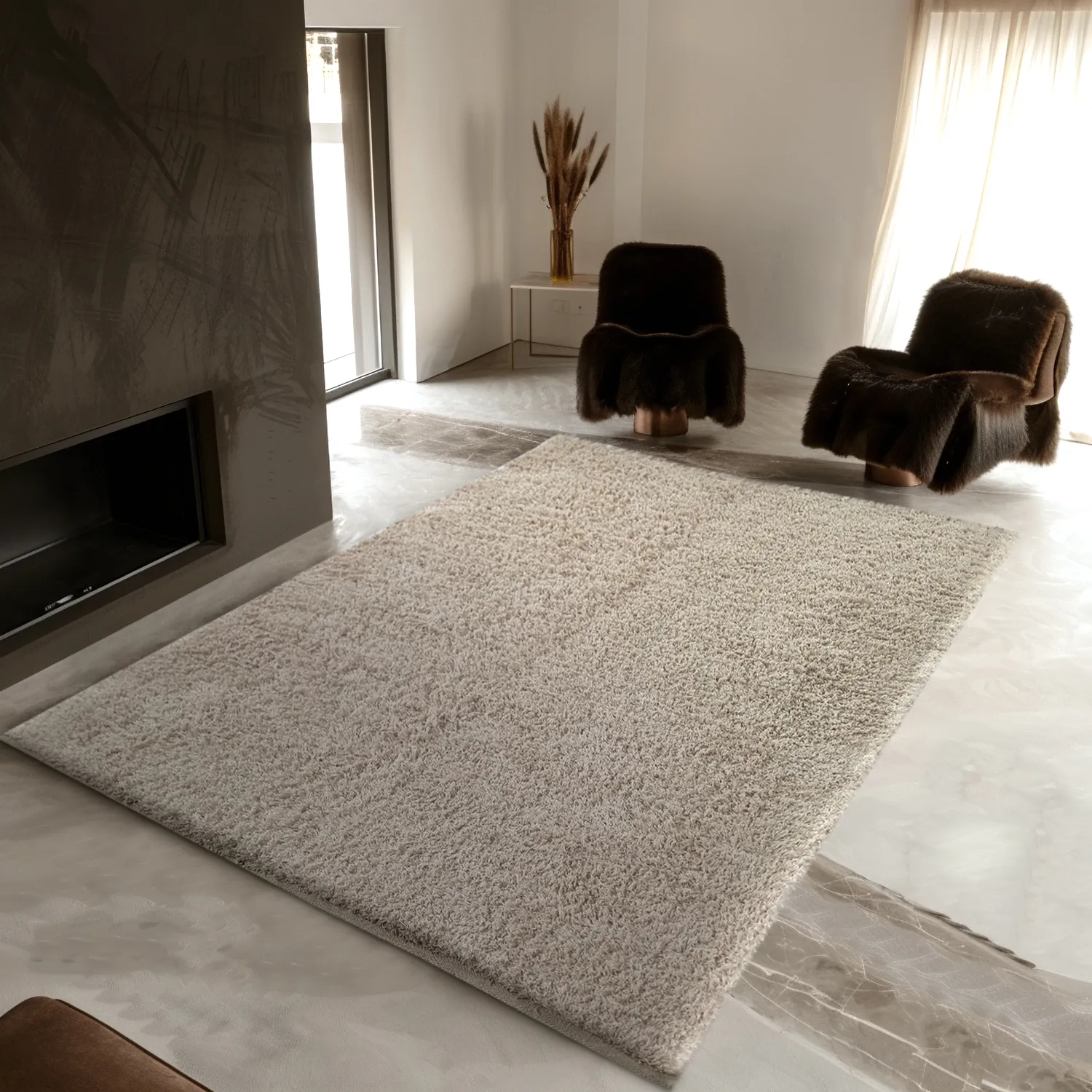 Koberce s dlhým vlasom - Enya Natural Cotton Shaggy (prírodná)