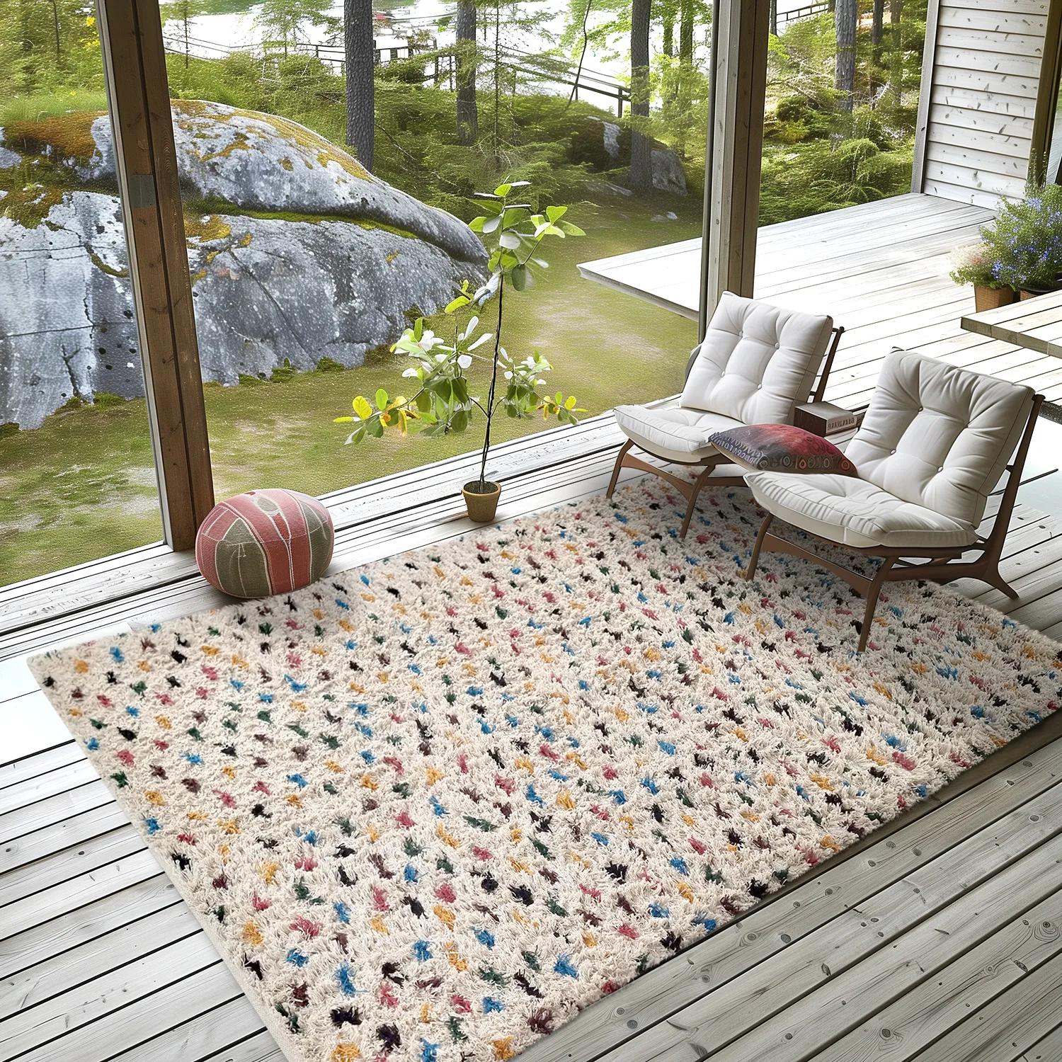 Koberce s dlhým vlasom - Litton Natural Cotton Shaggy (béžová/multi)