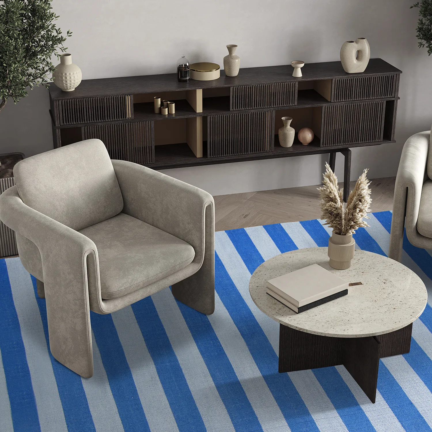 Bavlnený koberec - Nilo (modrý)