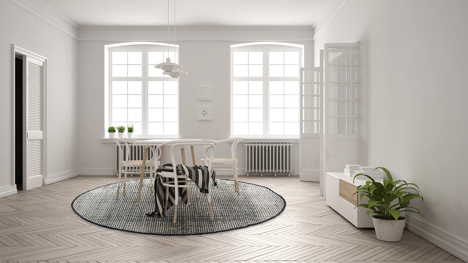 Kruhový koberec - Coastal (čierna/biela)