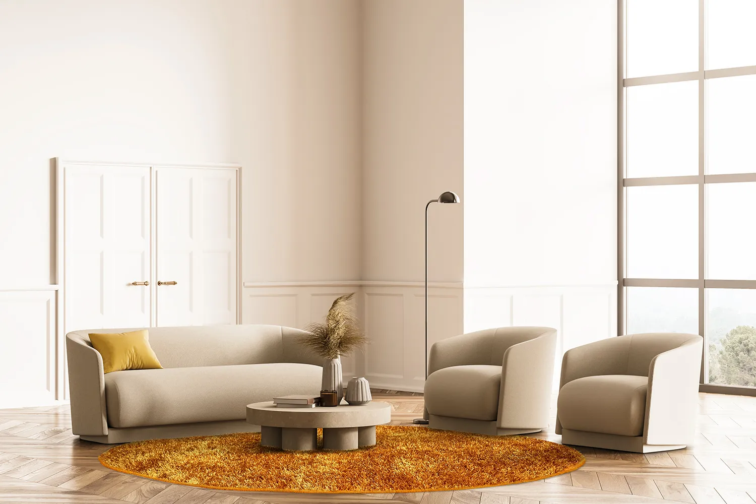 Kruhové koberce - Cosy (okrový)