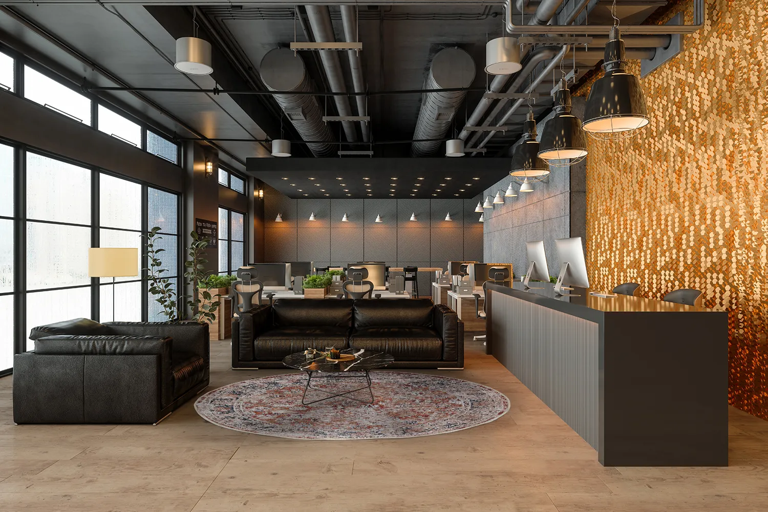 Kruhový koberec - Douz (ružový/multi)