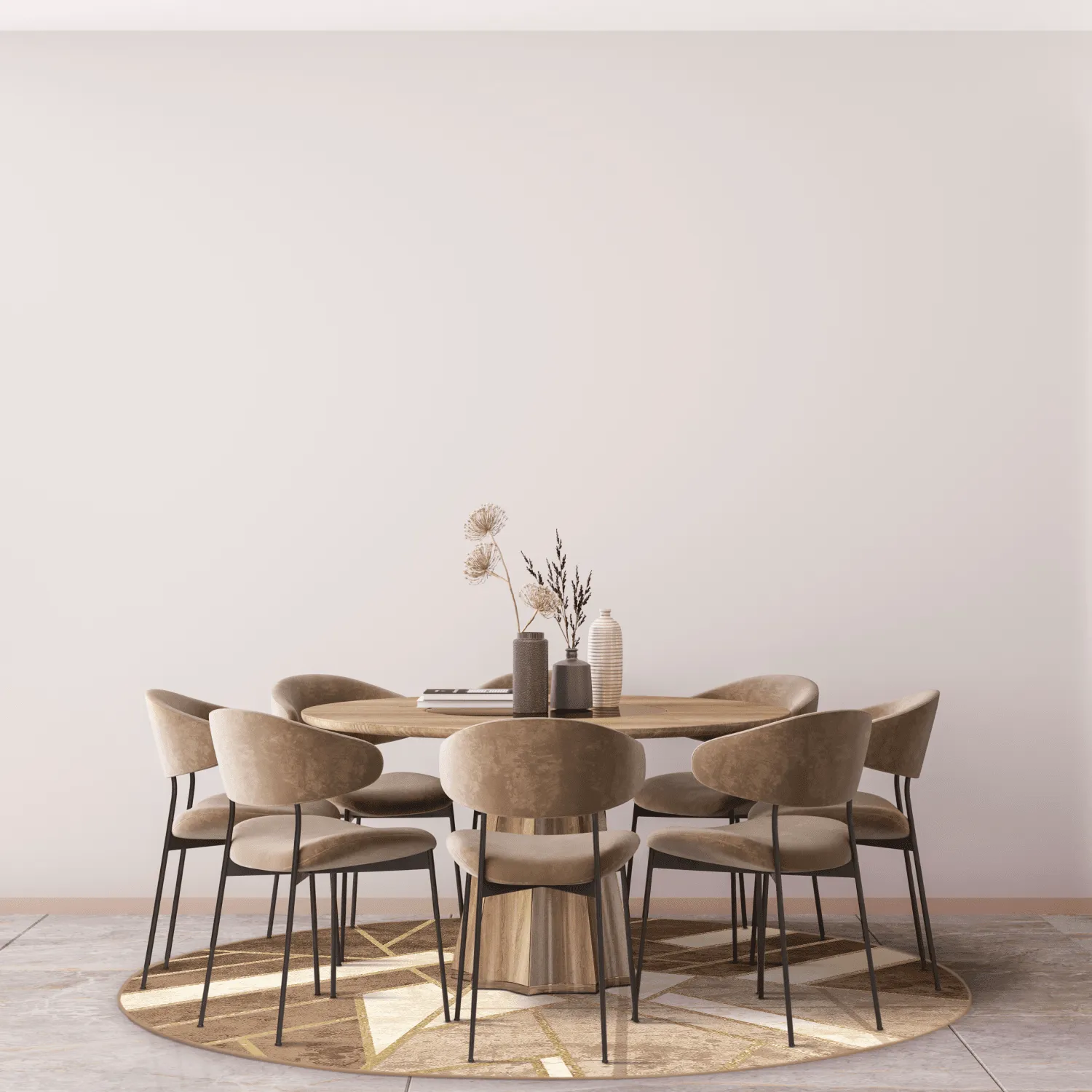 Kruhový koberec - Amasra (béžový)