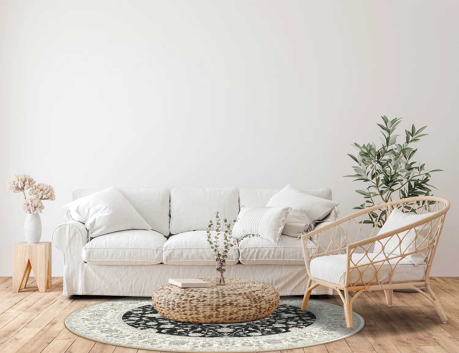 Kruhový koberec - Arabella (čierny)