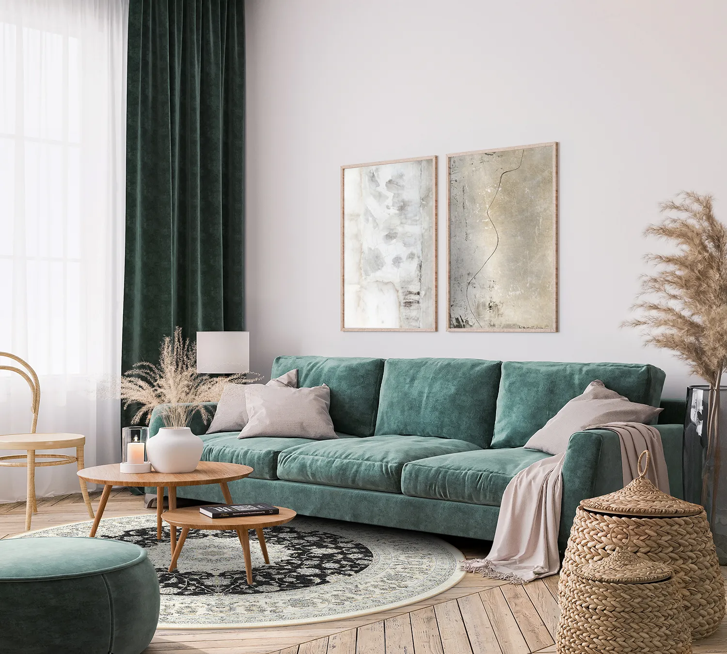 Kruhový koberec - Arabella (čierny)