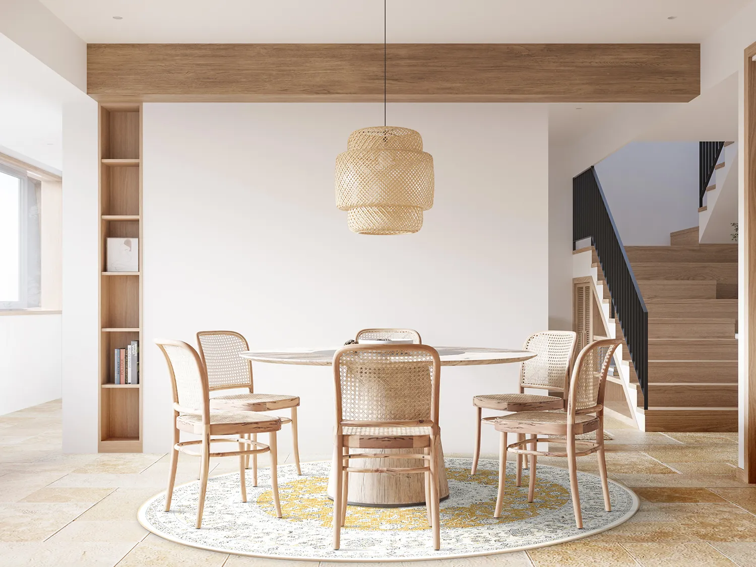 Kruhový koberec - Arabella (okrová)