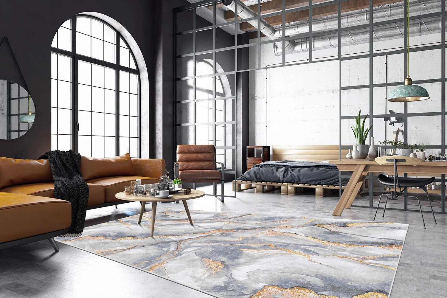 Koberec Wilton - Genova (šedá/biela/zlatá)